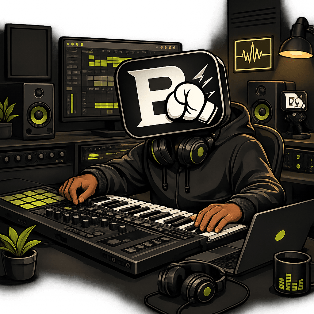 BYTEBASHERR producing music in the BashSounds studio